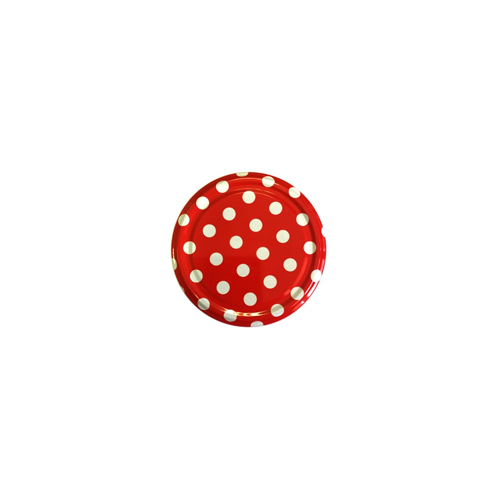 82mm Twist-Off Lid (Pattern Dots Red) x 10
