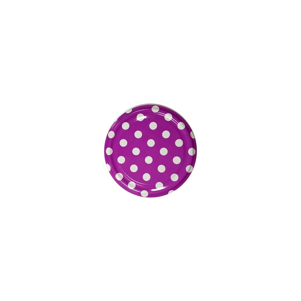 82mm Twist-Off Lid (Pattern Dots Purple) x 10 Lids