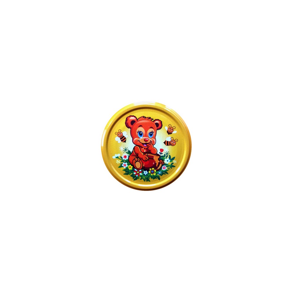 82mm Twist-Off Lid (Cartoon Bear 1) x 10 Lids